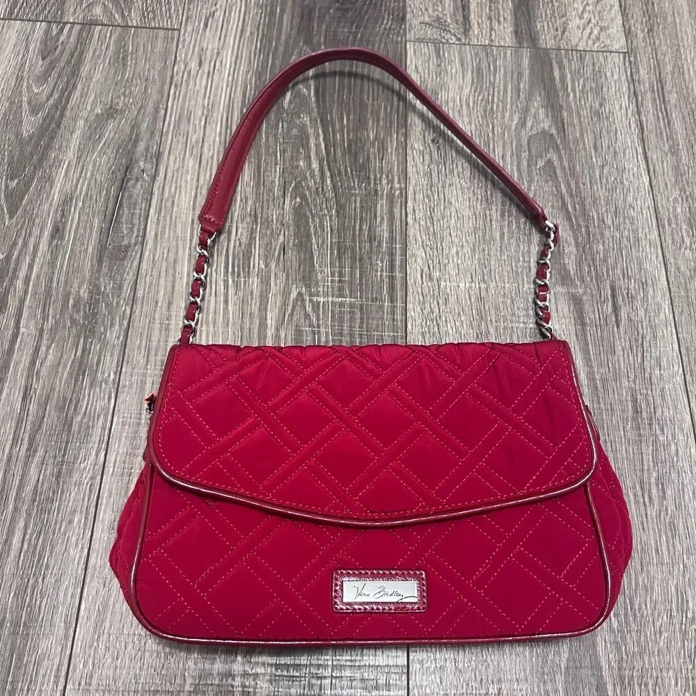Vera Bradley Shoulder Chain Bag Purse Microfiber Tango Red MSRP $88